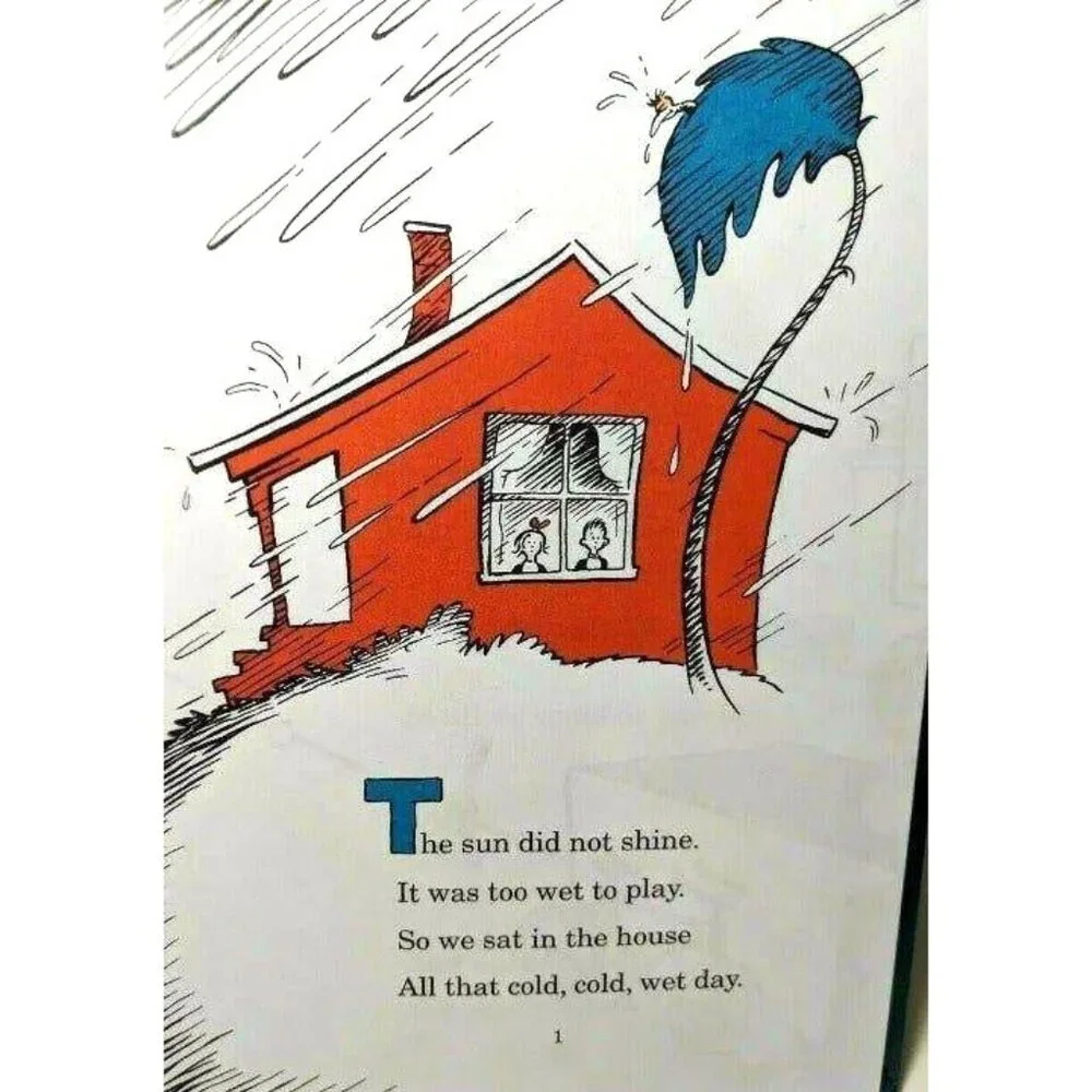 The Cat In The Hat Hardcover Book By Dr. Seuss Beginner Books Random House 1957 - Picture 5 of 5